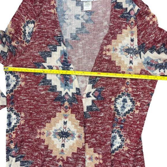 Jody California Open Front Lightweight Cardigan USA Women’s Size Large Aztec - Picture 4 of 8